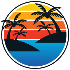 Fototapeta na wymiar isolate summer beach logo elements png