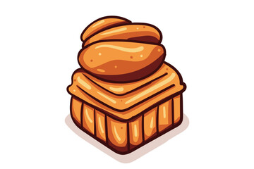 Sweet cake vector illustration. Dessert food symbol. Bakery design elements, logos, badges, labels and icons.