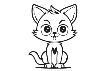 Cute cat clipart, vector illustration. Cartoon kitten icon and logo. Fun kitty sticker, design element, trendy print image.