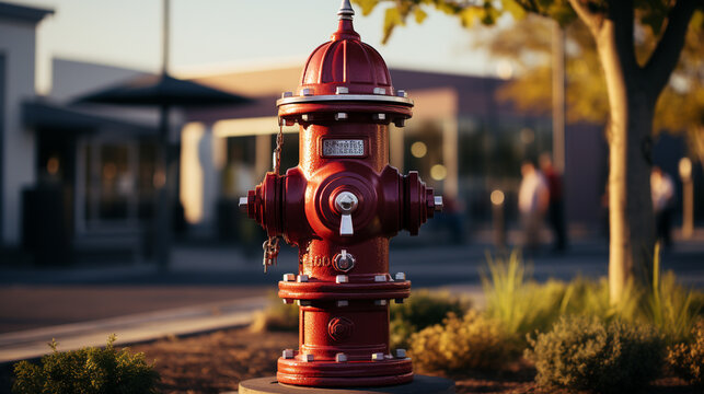red fire hydrant HD 8K wallpaper stock photographic image