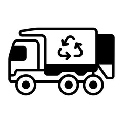 Split Body Rear Load Garbage Trucks concept, Waste or Direct Collection Vehicle vector icon design, Housekeeping symbol, Office caretaker sign, porter or cleanser equipment stock illustration