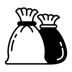 Rubbish Bags concept, disposal of household waste vector icon design, Housekeeping symbol, Office caretaker sign, porter or cleanser equipment stock illustration