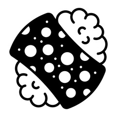 Wood fiber sponge combined with scouring pad concept, Soapy Dishcloth vector icon design, Housekeeping symbol, Office caretaker sign, porter or cleanser equipment stock illustration