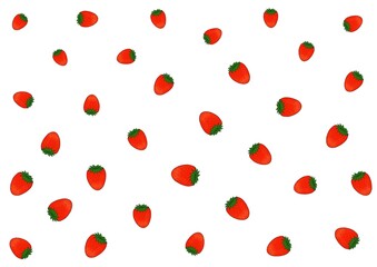 seamless pattern with red  strawberries on white background