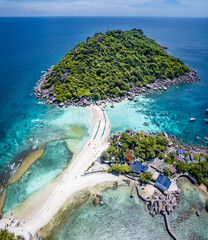 Aerial view of Koh Nang Yuan island in koh Tao, Thailand