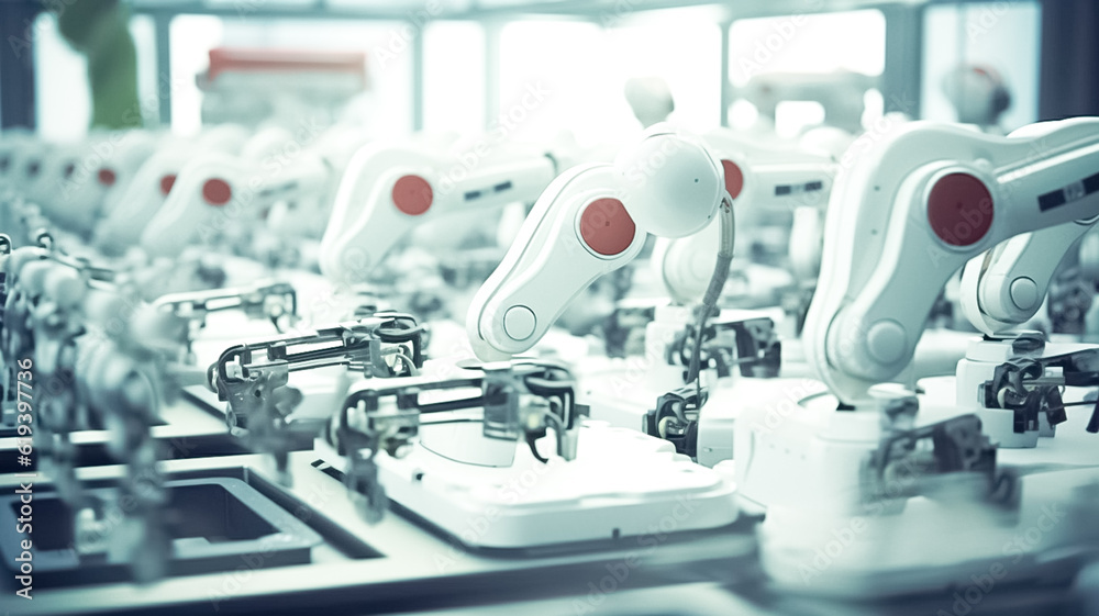 Wall mural smart robotic. the robot for smart technology manufacturing process. generative ai