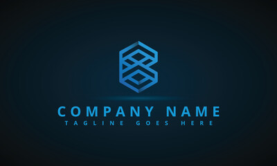 Eight Number. 8 Monogram Consist Of Blue Strips Or Ribbons. Infinity Abstract Emblem. This Logo Can Be Use For Business, Hi-Tech Production, Sport, Games, Web And Digital.