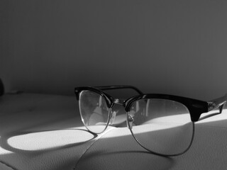 glasses on a table