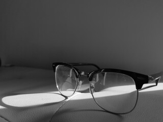 glasses on a table