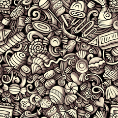 Cartoon doodles Candies seamless pattern