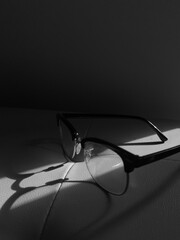 glasses on black