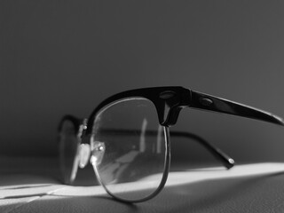 glasses on black background