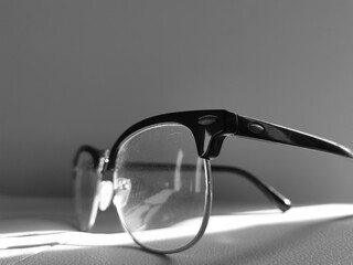 glasses on black