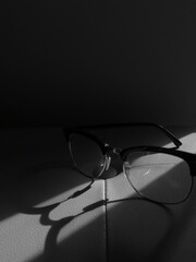 glasses on black background