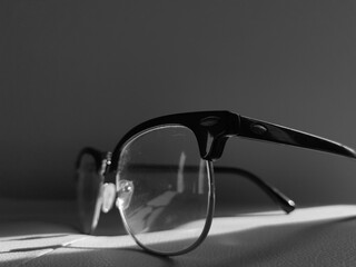 glasses on black