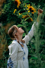 Girl-Ukraine,
Ukrainian woman in a field with a parasol