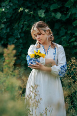 Girl-Ukraine,
Ukrainian woman in a field with a parasol
