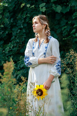 Girl-Ukraine,
Ukrainian woman in a field with a parasol