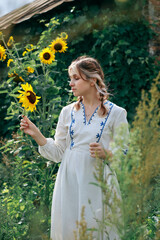 Girl-Ukraine,
Ukrainian woman in a field with a parasol