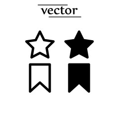 Favorite icon. star and bookmark vector signs of Favorite. logo, vector, badge, stamp, Sign illustration on white background..eps