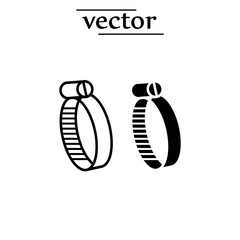  hose clamp iconflat illustration on white background..eps
