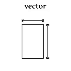 height and width icon, area or size, dimension illustrationsymbol..eps