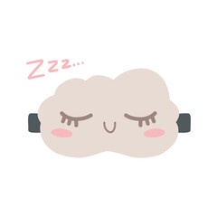 Cloud sleeping masks in cartoon flat style. Vector eye mask. Night relax accessory.