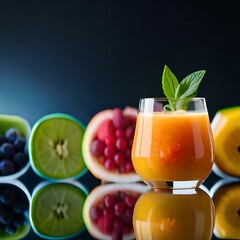 AI Smoothies on a neutral background generated by artificial intelligence