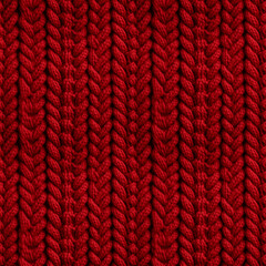 Red knitted fabric, seamless pixel perfect pattern texture.
