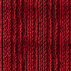 Red knitted fabric, seamless pixel perfect pattern texture.