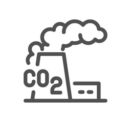 CO2 related icon outline and linear vector.