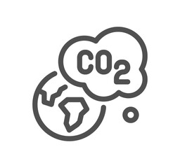 CO2 related icon outline and linear vector.