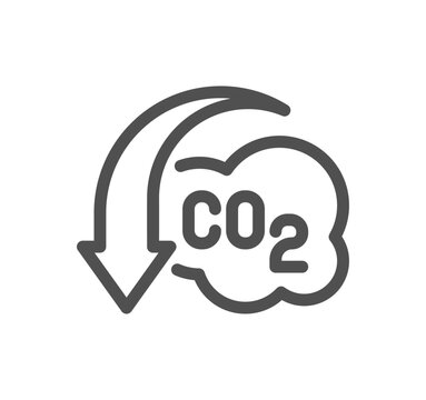 CO2 related icon outline and linear vector.