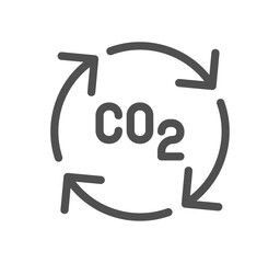 CO2 related icon outline and linear vector.