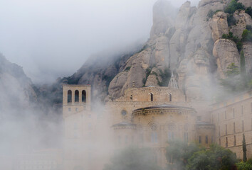 Fototapeta premium Whispers of Tranquility: Exploring the Enchanting Monastery of Montserrat in Catalunya