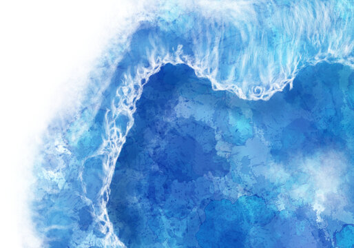 A hand-painted summer and sea concept illustration.