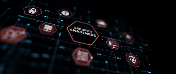 Security Awareness. Business, Technology, Internet and network concept