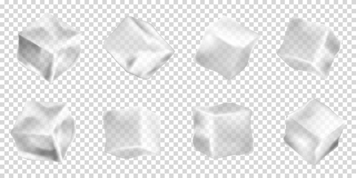 Realistic ice cube collection. Set of realistic ice cube block