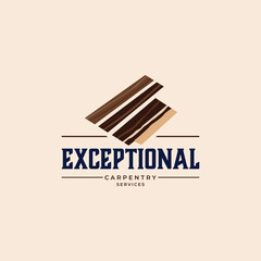 carpentry service logo design template