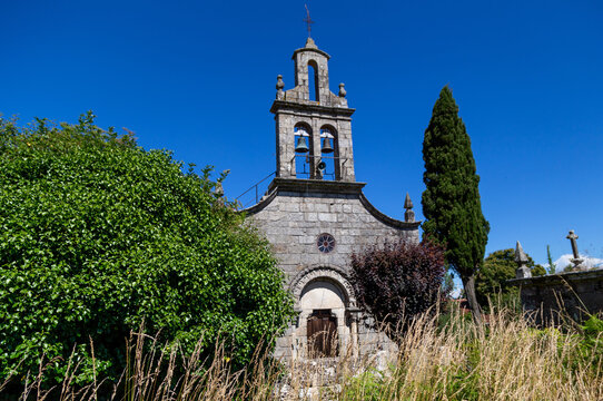 Romanesque church of Santa Maria de Camporramiro (12th century). Ribeira Sacra, Lugo, Spain.