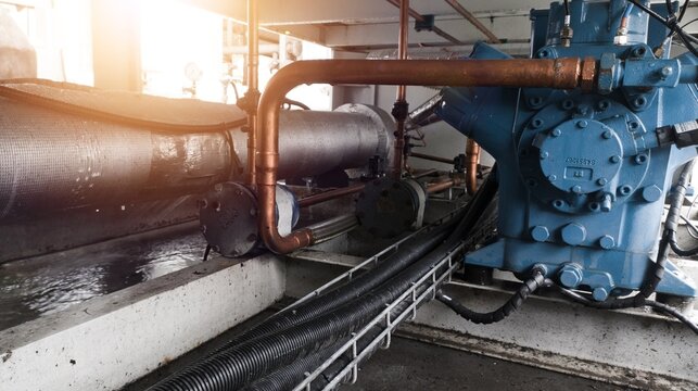 Evaporator pipe line on a chiller machine wrapped with an air damper.