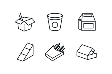 Food packaging Well-crafted Pixel Perfect Vector Thin Line Icons