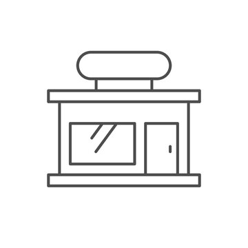 recommend clip art: Small shop line outline icon