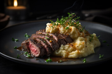 Relishing the Warmth of Skirt Steak and Creamy Cheesy Mashed Potatoes