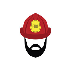 Firefighter portrait on duty design. Person Avatar. Male professional firefighter worker icon.