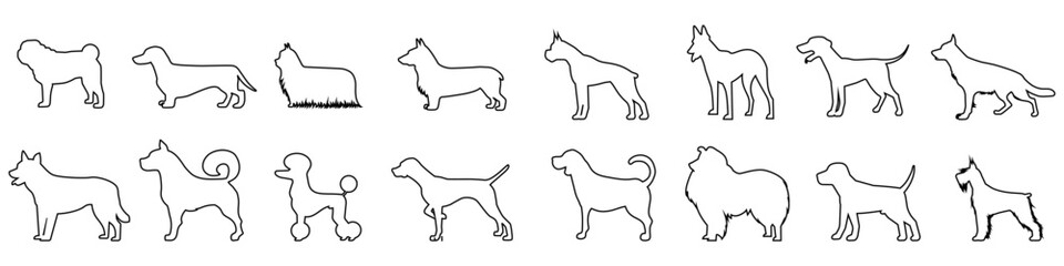 Dog icon vector set. pet illustration sign collection. 