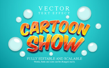 cartoon show 3d editable text effect