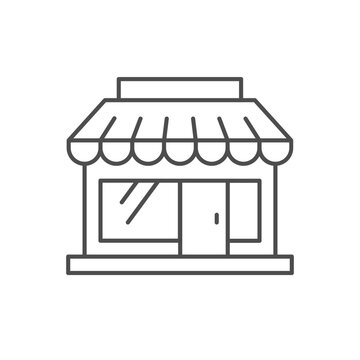 recommend clip art: Shop building line outline icon