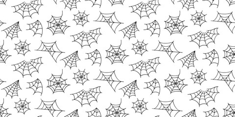 Spider Web Halloween Trap. Cobweb Seamless Pattern