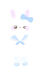 セーラー服のうさぎさんウインクイラスト☆